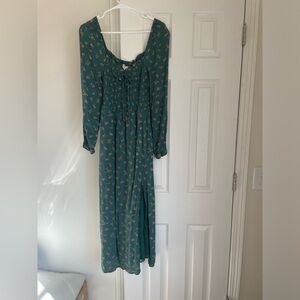 American Eagle Green Floral Maxi Dress